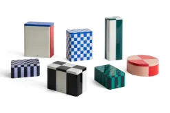 HAY Tin behållare, smal, grön - off-white