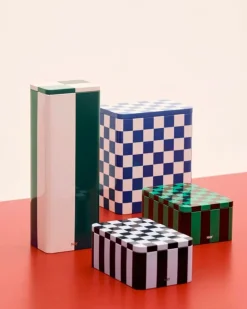 HAY Tin behållare, smal, grön - off-white