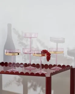 HAY Tint coupeglas, 2 st, rosa