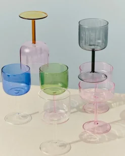 HAY Tint vinglas, 2 st, blå - klar