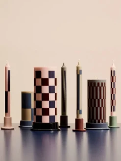 HAY Tube ljusstake, S, betong, midnattsblå