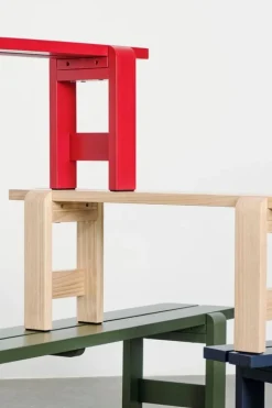 HAY Weekday bänk, 111 x 23 cm, vinröd