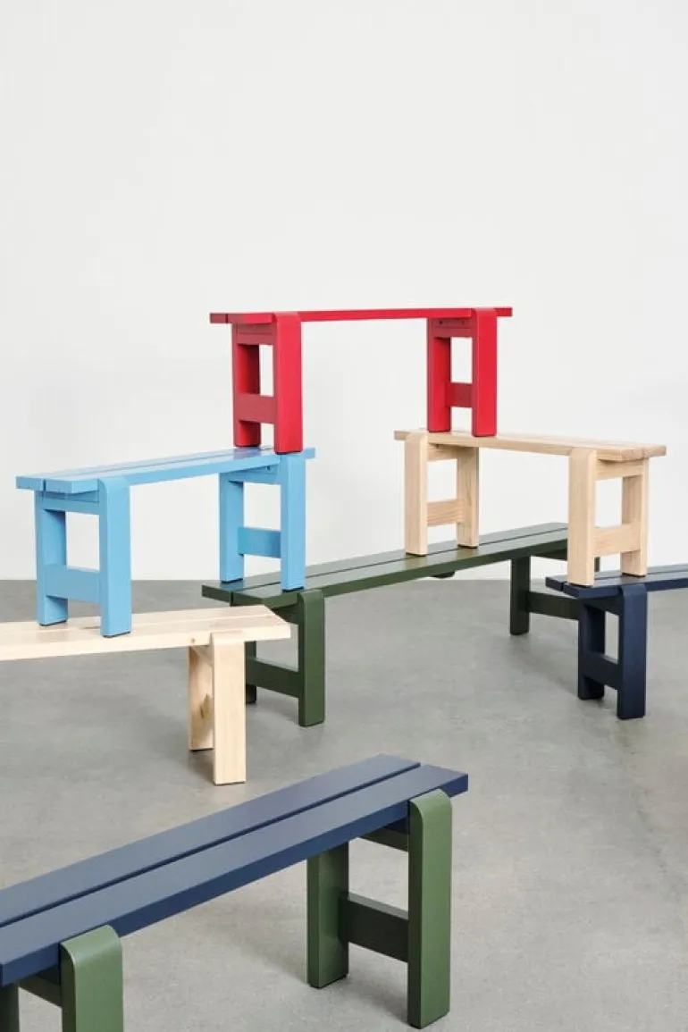 HAY Weekday bänk, 111 x 23 cm, vinröd