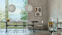 HAY Woody 2.0 hylla, låg, rökmålad grå bok - klart glas