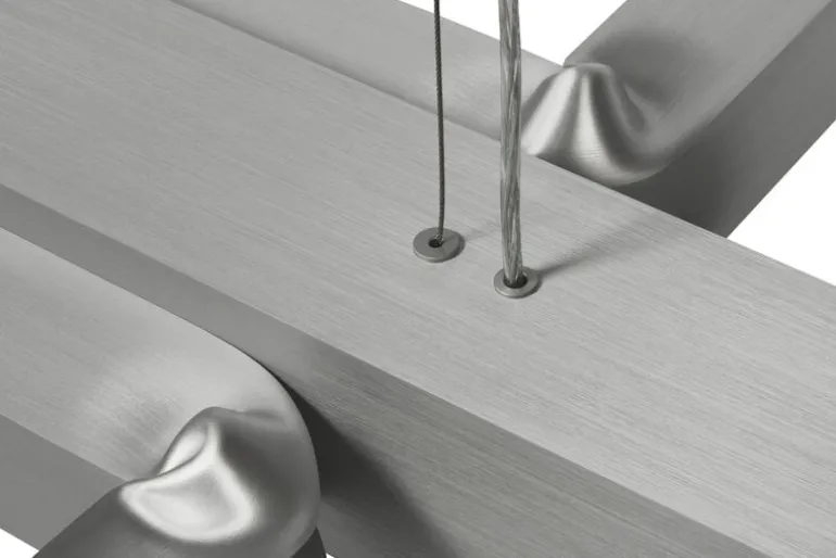 Hem Knuckle Linear ljuskrona, borstat aluminium