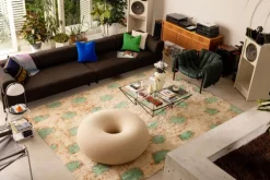 Hem Monster matta, 250 x 350 cm, turkos - persika