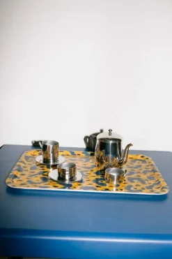 Hem Monster, rektangulär bricka, M, ockragul - grå - svart