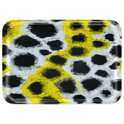 Hem Monster, rektangulär bricka, M, vit - gul - svart