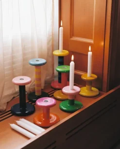 Hem Pesa ljusstake, medium, grön - magenta - honey yellow