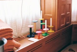 Hem Pesa ljusstake, medium, grön - magenta - honey yellow