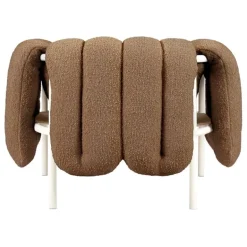 Hem Puffy fåtölj, sawdust boucle - cream steel