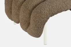 Hem Puffy pall, sågspånsbouclé - krämfärgat stål