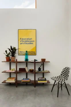 Hem Zig Zag låg hylla, valnöt