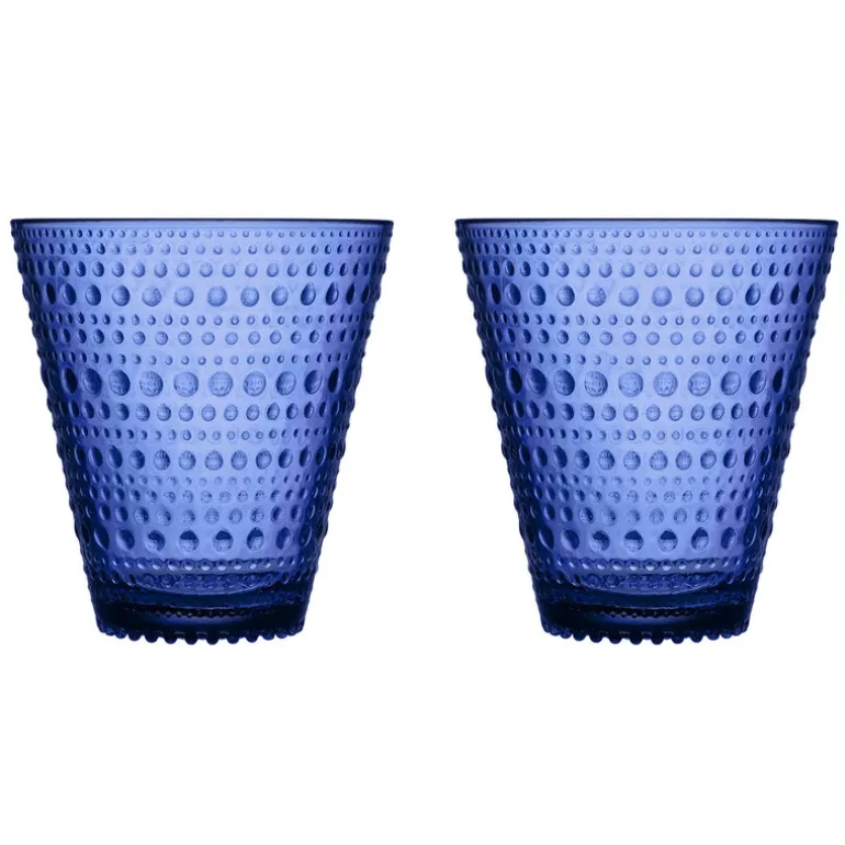 Iittala Kastehelmi glas 30 cl, 2-pack, ultramarinblå