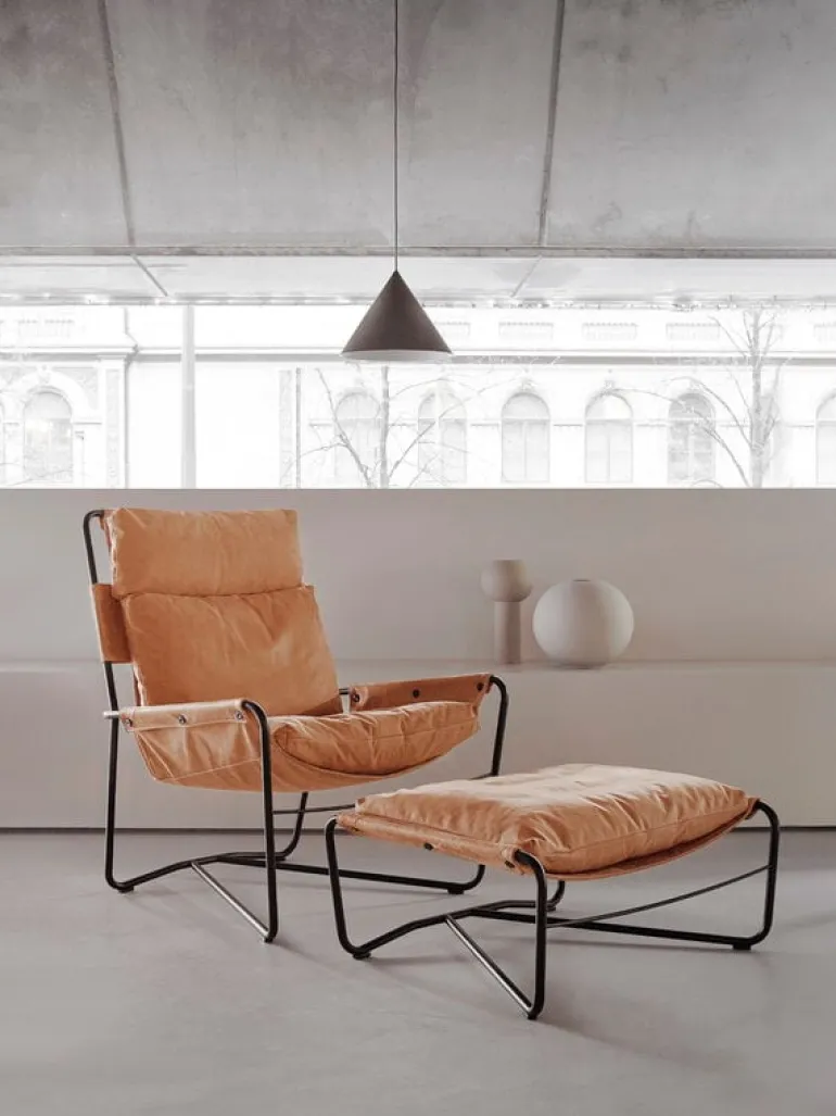 Interface Bug fåtölj, hög, pelle cognac Dunes