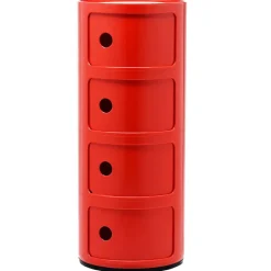 Kartell Componibili förvaringsmöbel, 4 fack, röd