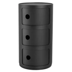 Kartell Componibili Recycled förvaringsmöbel, 3 moduler, mattsvart