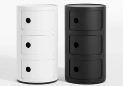 Kartell Componibili Recycled förvaringsmöbel, 3 moduler, mattsvart