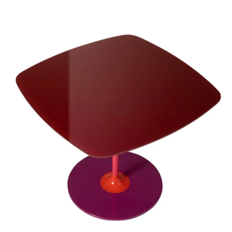 Kartell Thierry sidobord, 50 x 50 cm, vinröd