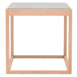 Klassik Studio Cube bord, såpad ek - ljusgrå marmor