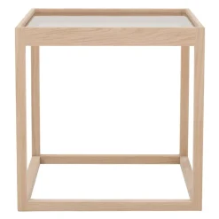 Klassik Studio Cube bord, såpad ek - rökfärgat glas