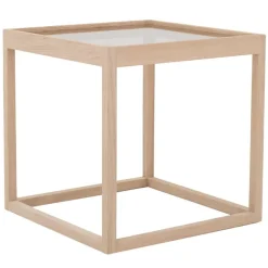 Klassik Studio Cube bord, såpad ek - rökfärgat glas