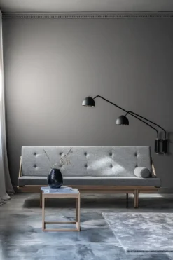 Klassik Studio Cube bord, såpad ek - rökfärgat glas