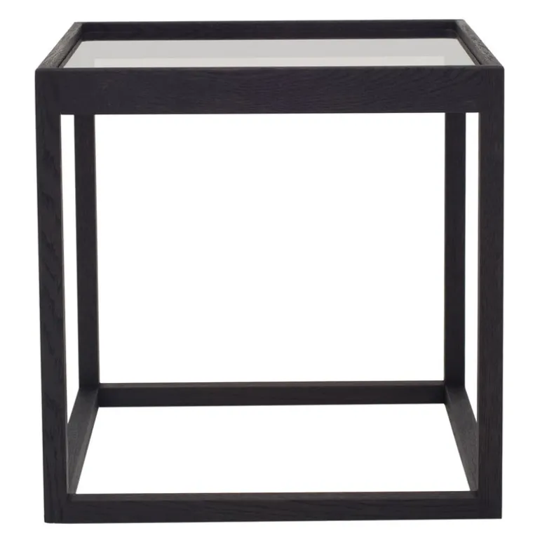 Klassik Studio Cube bord, svart - rökfärgat glas