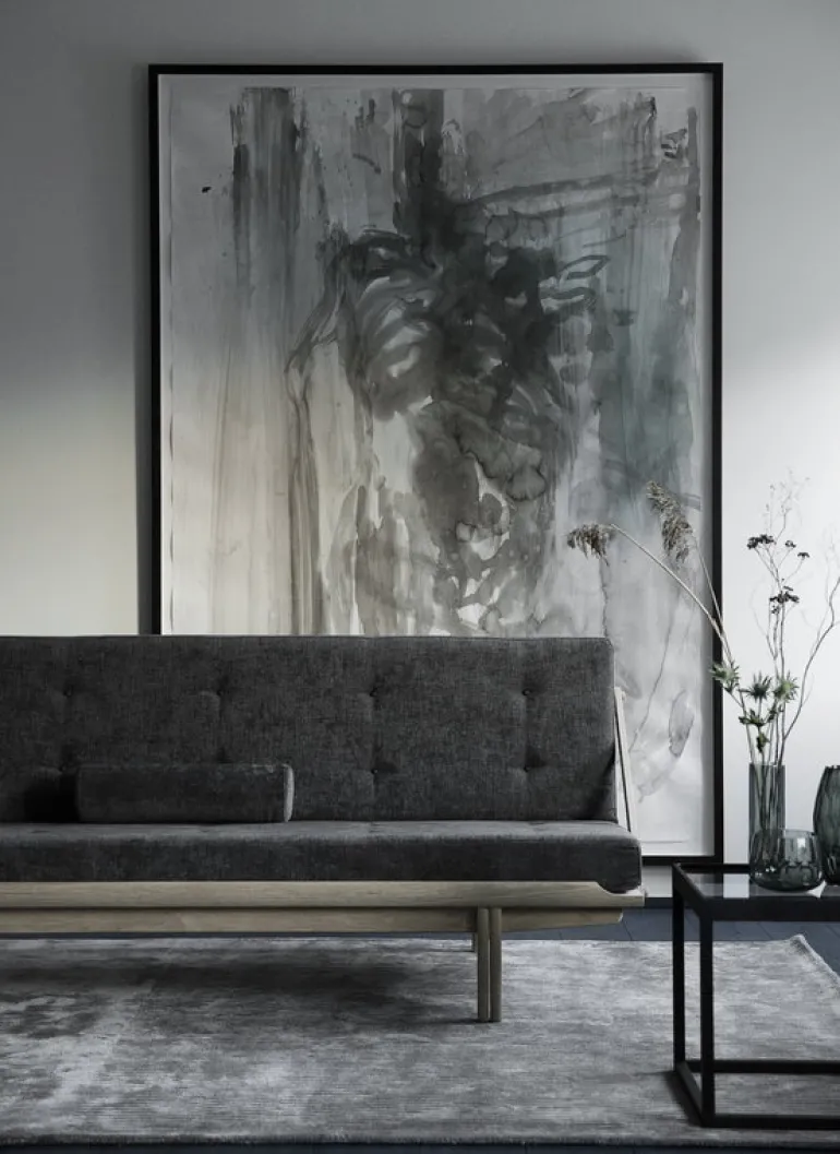 Klassik Studio Cube bord, svart - rökfärgat glas