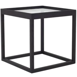 Klassik Studio Cube bord, svart - rökfärgat glas