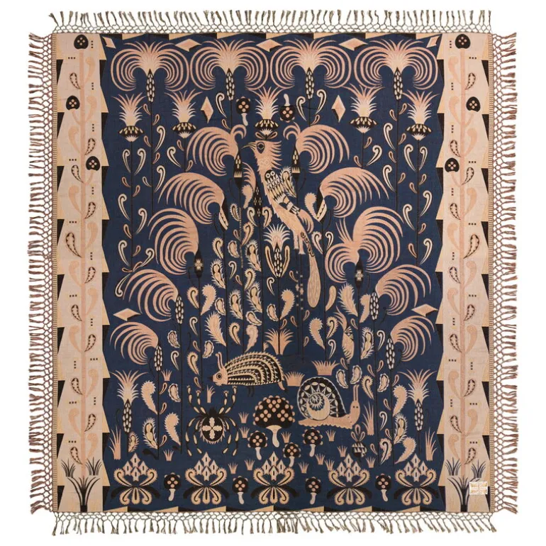 Klaus Haapaniemi & Co. Bird filt, 180 x 200 cm, koboltblå