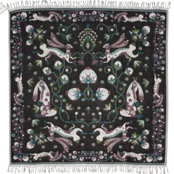 Klaus Haapaniemi & Co. Rabbit sjal 150 x 150 cm, skogsgrön