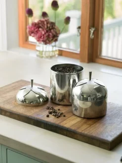 Klong Blad burk, stor, rostfritt stål