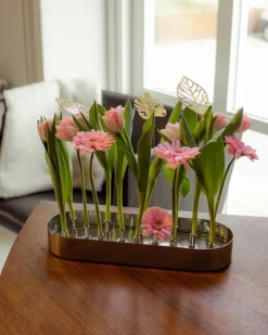 Klong Brass Leaves Wood stöd för prydnadsväxter, 2 st