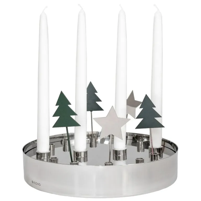 Klong Jubel adventsljusstake/vas, rostfritt stål