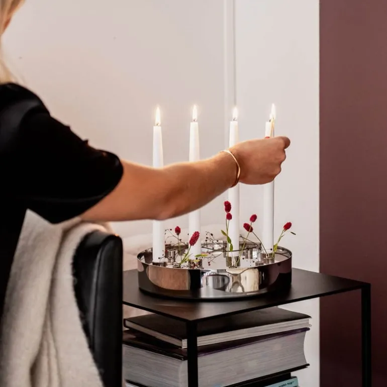 Klong Jubel adventsljusstake/vas, rostfritt stål