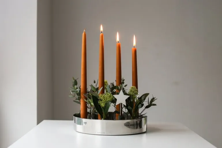 Klong Jubel adventsljusstake/vas, rostfritt stål