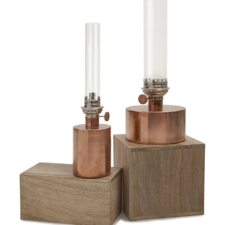 Klong Patina oljelampa, stor, koppar