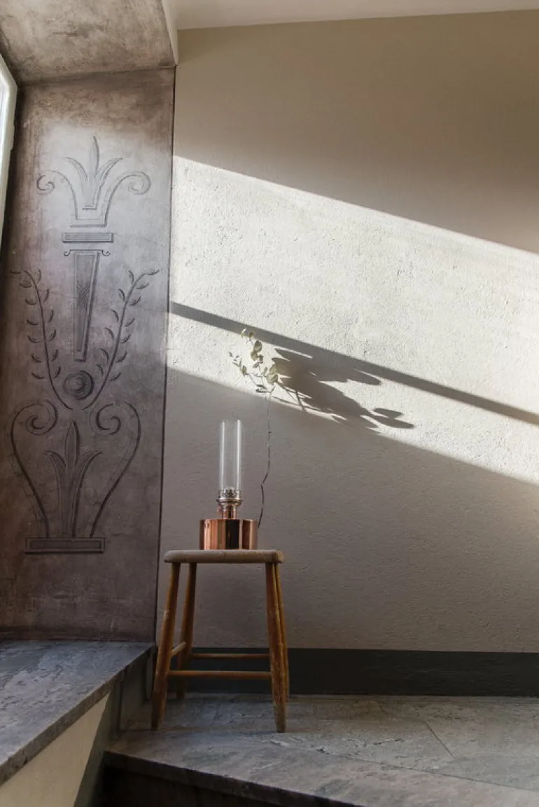 Klong Patina oljelampa, stor, koppar