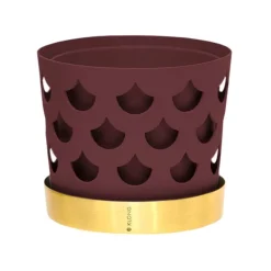 Klong Trio liten blomkruka, mörkröd