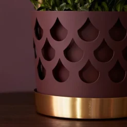 Klong Trio medium blomkruka, mörkröd