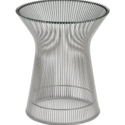 Knoll Platner sidobord, nickel - klarglas