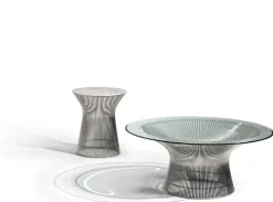 Knoll Platner sidobord, nickel - klarglas