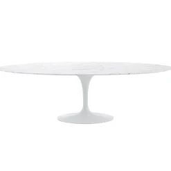 Knoll Tulip matbord 198 cm, oval, vit marmor