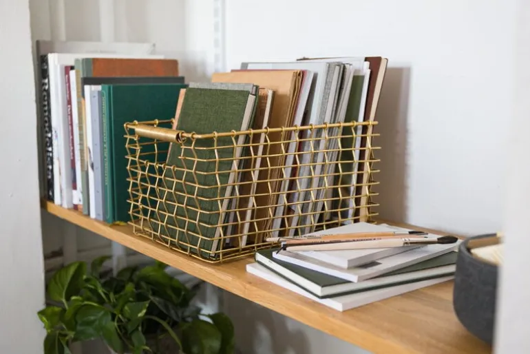 Korbo Rektangulär 19 trådkorg, mässing