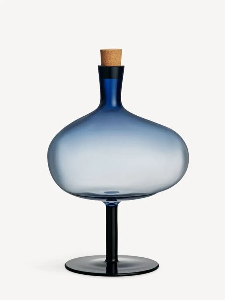 Kosta Boda Bod flaska, 295 mm, midnattsblå - kork