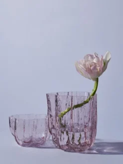 Kosta Boda Crackle ljuslykta, 58 mm, rosa