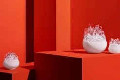 Kosta Boda Polar ljuslykta, 190 mm, vit