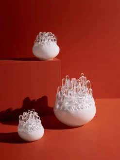 Kosta Boda Polar ljuslykta, 190 mm, vit