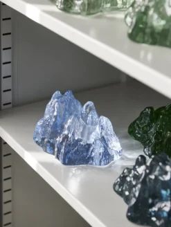 Kosta Boda The Rock ljuslykta, 91 mm, isblå